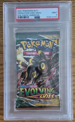 [PSA 9] Evolving Skies Booster Pack Foil Sword Shield Umbreon English POKEMON - Image 1