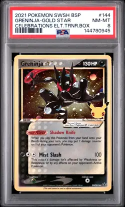Pokemon TCG Greninja SWSH144 Celebrations Promo PSA 8 - Image 1