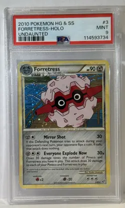 2010 Pokemon HGSS Forretress Holo Undaunted #3 PSA 9 Mint With Swirl 🌀 - Image 1