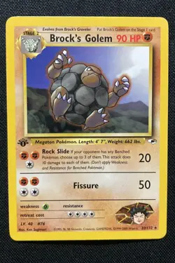 Pokemon 2000 Gym Heroes 1st Edition Brock’s Golem #20 NM - Image 1