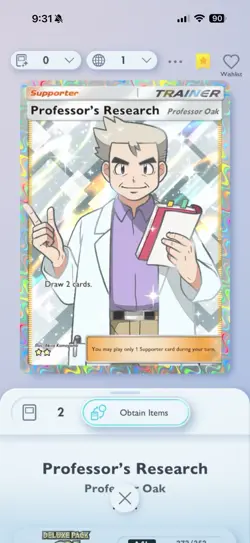 Pokemon TCG Pocket- Professors research 2Star Full Art English -TRADE- - Image 1