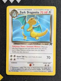 Dark Dragonite 22/82 Team Rocket Pokemon MP SMALL CREASE - Image 1