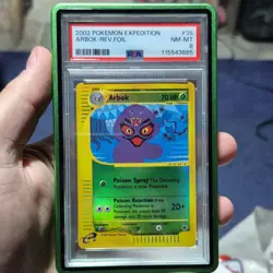 Pokemon TCG Arbok 35/165 Expedition Base Set Reverse Holo 2002 PSA 8 - Image 1