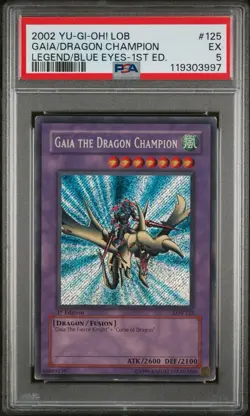 Konami Yu-Gi-Oh! TCG Gaia the Dragon Champion LOB-125 1st Ed PSA 5 Ultra Rare - Image 1
