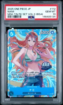 2025 ONE PIECE JPN MINI-TIN PACK SET VOL.2 BISAI #112 NAMI PSA 10 - Image 1