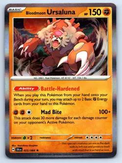 Pokemon Rare Bloodmoon Ursaluna SV: Shrouded Fable SFA Holo 025/064 NM - Image 1