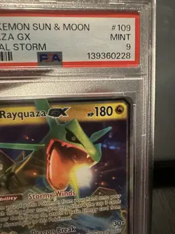 2018 Pokemon Sun & Moon Celestial Storm #109 Rayquaza GX PSA 9 MINT - Image 3