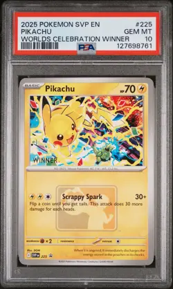 2025 POKEMON SVP EN-SV BLACK STAR PROMO #225 PIKACHU PSA 10 - Image 1