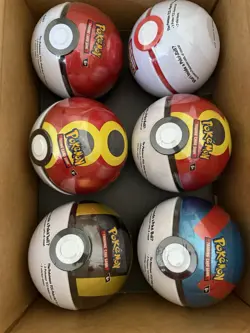6 x Pokemon TCG Pokeball Tins IN HAND - 18 Booster Packs Factory Sealed Costco - Image 3