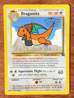 Pokemon DRAGONITE Black Star Promo 5 1999 WB The First Movie WOTC Vintage - Image 1