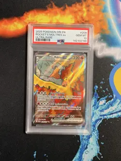 Pokemon TCG Team Rocket's Moltres EX 208/182 Destined Rivals UR Full Art PSA 10 - Image 1