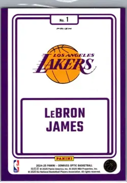 Lebron James 2024-25 Panini Donruss Optic Winner Stays Silver Holo Prizm #1 - Image 2