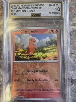 Charmander - (Cosmos Holo) 004/165 Sv: Scarlet & Violet Promo Cards Holo AGS 10 - Image 1