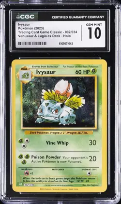2023 POKEMON TRADING CARD GAME CLASSIC #2 IVYSAUR CGC 10 GEM MINT - Image 1