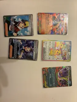 Pokemon TCG 5 Card Lot - Foil Ethan, Acerola, Pikachu, Mega Gengar - Image 1