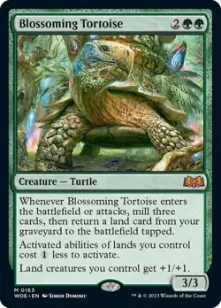 Mint/Near-Mint, English - 1 x MTG Blossoming Tortoise - Foil Wilds of Eldraine - Image 1