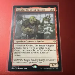 Krenko Tin Street Kingpin MTG Magic the Gathering Card NM Near Mint WAR - Image 1