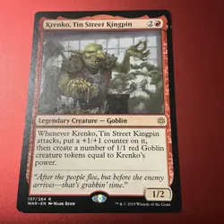 Krenko Tin Street Kingpin MTG Magic the Gathering Card NM Near Mint WAR - Image 2