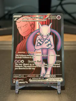 Team Rockets Mewtwo EX Holo Ultra Rare Card 213/182 Sv10: Destined Rivals Mint - Image 1