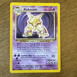 Pokemon TCG Alakazam Base Set Holo Card 1/102 Unlimited Rare - Image 1