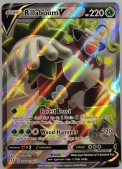 Rillaboom V SV105/SV122 Pokemon Shining Fates: Shiny Vault Holo NM - Image 1