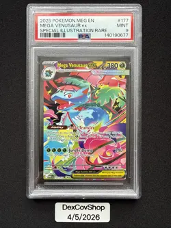 2025 POKEMON TCG MEGA EVOLUTION SPECIAL ILLUSTRATION RARE MEGA VENUSAUR EX PSA 9 - Image 1