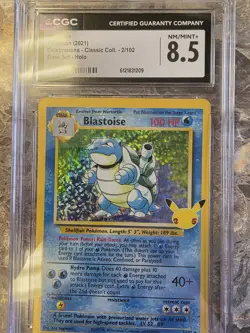 Pokemon Blastoise 2/102 Celebrations Classic Collection CGC 8.5 - Image 1