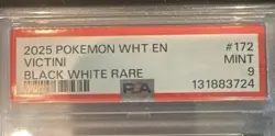 2025 POKEMON WHT EN-WHITE FLARE 172 VICTINI BLACK WHITE RARE - Image 2