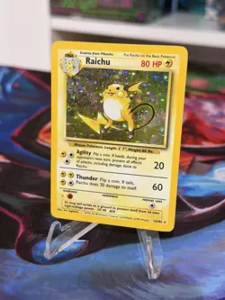 Pokemon TCG Raichu Base Set 14/102 Holo Rare 80 HP Thunder 1999 Wizards - Image 1