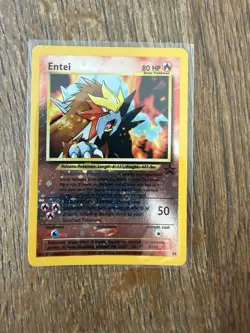 Pokemon Entei TCG #34 Reverse Holo WOTC Promo LP - Image 1