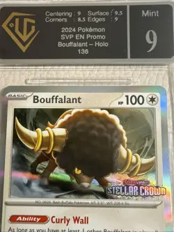 Pokemon TCG - Bouffalant SVP136 Stellar Crown Stamped. Promo. UGC Grade 9 Mint - Image 3