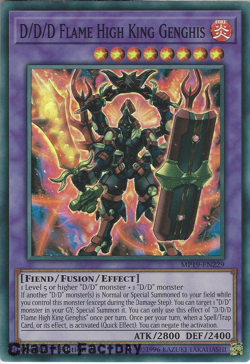 YUGIOH MP19-EN229 D/D/D Flame High King Genghis Super Rare NM - Image 1