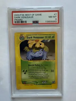 2003 Pokemon Dark Venusaur #7 Promo PSA 8 Best Of Game Trading Card Game TCG - Image 1
