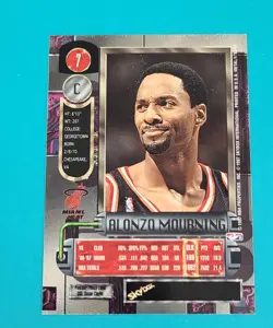 1997-98 Metal Universe #7 Alonzo Mourning Miami Heat BASKETBALL Card 8B - Image 2