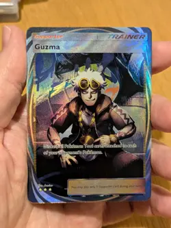 Guzma fan Art Card Display piece ooh shiny! Psychedelic Rainbow style - Image 1