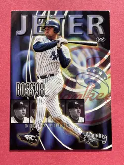 1998 SKYBOX THUNDER #9B DEREK JETER BOSS '98 INSERT NEW YORK YANKEES HOF Ex - Image 1