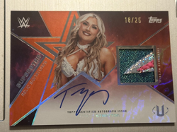 2025 Topps Universe WWE Tiffany Stratton Orange Patch Auto 18/25 - Image 1