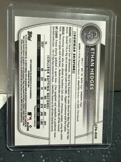 2025 Bowman Draft Ethan Hedges Chrome Auto Aqua Lava Refractor 1st #/199 - Image 2