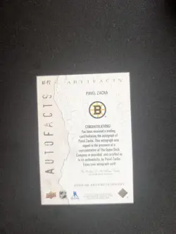 2025-26 Upper Deck Artifacts PAVEL ZACHA Autofacts AUTO Boston BRUINS - Image 2
