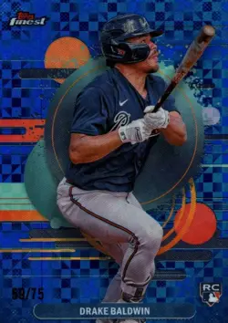 2025 Topps Finest DRAKE BALDWIN RC #183 Uncommon Blue Checkerboard 59/75 - Image 1