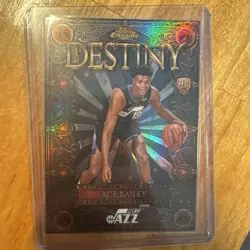 2025-26 Topps Chrome Basketball Ace Bailey RC Destiny Refractor D-5 Utah Jazz - Image 1