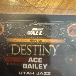 2025-26 Topps Chrome Basketball Ace Bailey RC Destiny Refractor D-5 Utah Jazz - Image 3