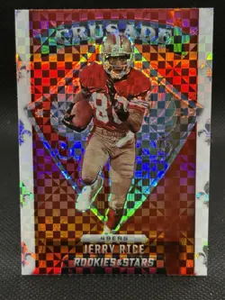 2021 Panini Rookies & Stars - Crusade Jerry Rice #CR-18 Red Plaid Prizm - Image 1