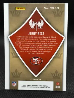 2021 Panini Rookies & Stars - Crusade Jerry Rice #CR-18 Red Plaid Prizm - Image 2