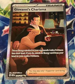 Pokemon TCG Giovanni's Charisma Scarlet & Violet Card 204/165 - Image 1