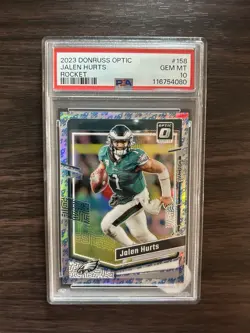 2023 Donruss Optic Football Jalen Hurts Rocket Emoji PSA GEM MT 10 SSP Eagles - Image 1