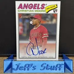 2026 Topps Heritage - Christian Moore - #ROA-CMO Rookie On-Card Auto - Angels - Image 1