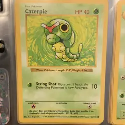 Pokemon Trading Cards Caterpie & Metapod Base Set 45/102 54/102 Lot Shadowless - Image 1
