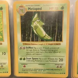 Pokemon Trading Cards Caterpie & Metapod Base Set 45/102 54/102 Lot Shadowless - Image 2
