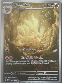 Pokemon TCG Card Ninetales 199/197 Obsidian Flames Illustration Rare NM Full Art - Image 1